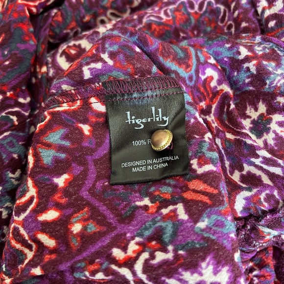 TIgerlily Women’s Playsuit Size 12 Long Sleeves Purple Red Pre Owned. - Picture 13 of 13